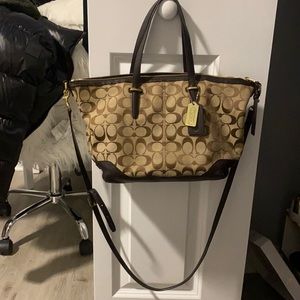 Brown and Tan Coach Bag